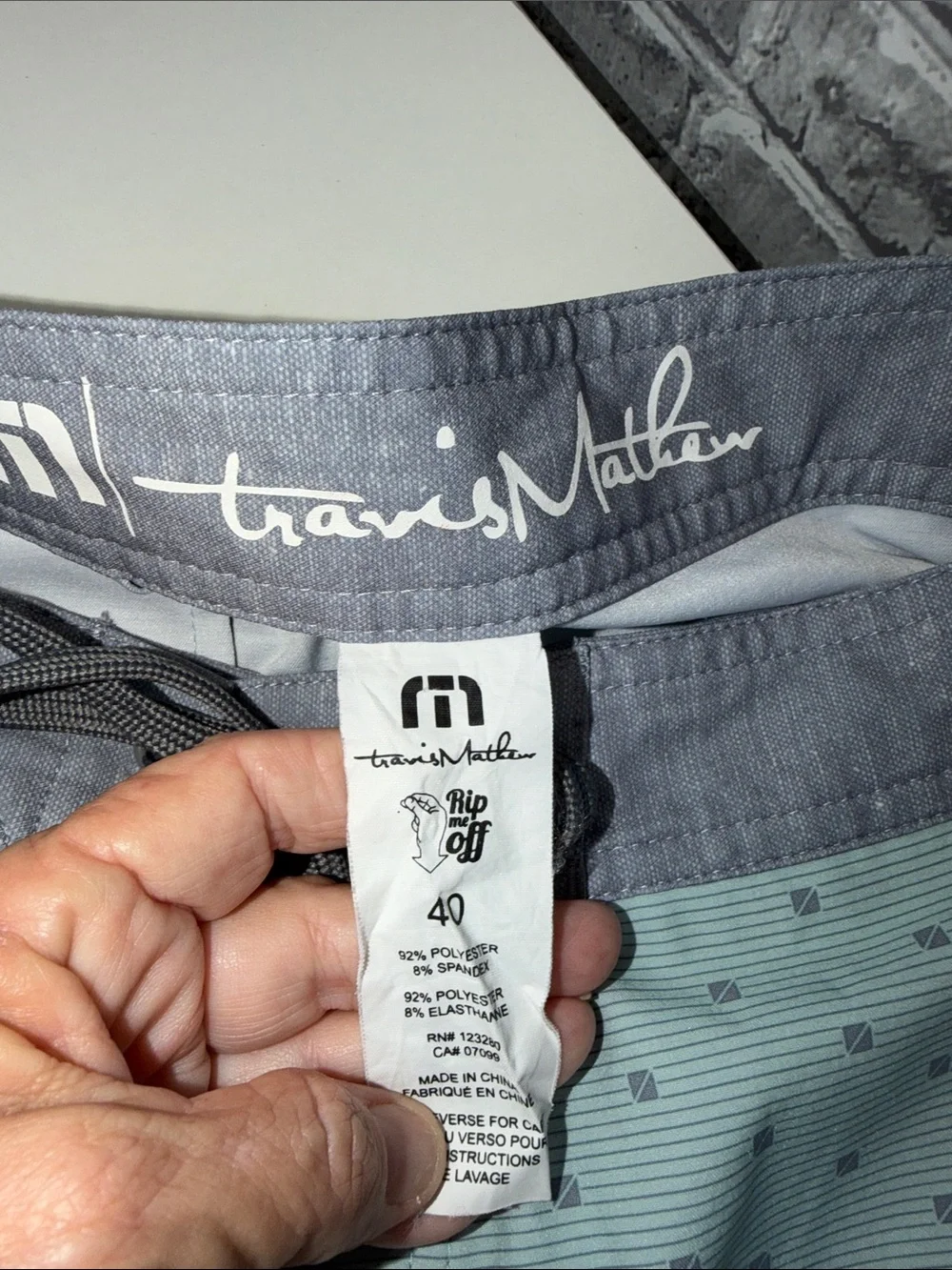 Travis Mathew Teal  Micro-Print Swim Shorts